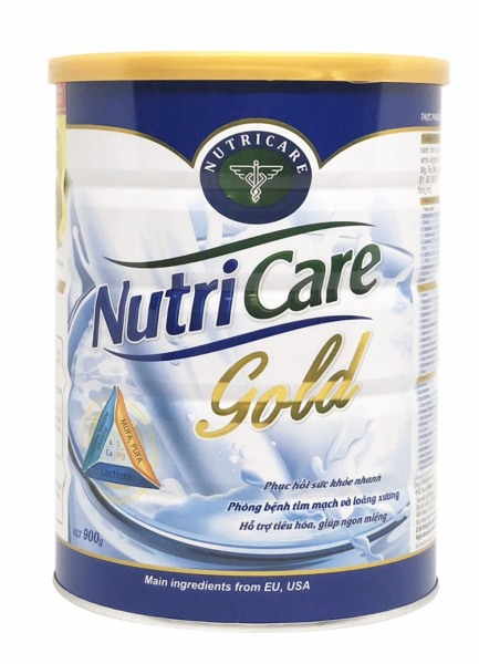 Sữa bột Nutricare Gold - dinh dưỡng phục hồi bồi bổ sức khoẻ giúp giảm căng thẳng mệt mỏi và tăng cường hoạt động trí não (900g)