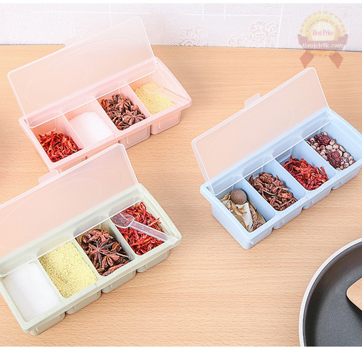 [HCM]Khay để gia vị nhà bếp 4 ngăn