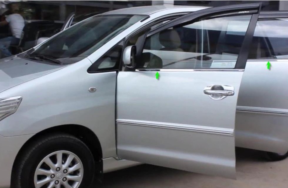 Bộ nẹp chân kính inox 304 theo xe TOYOTA INNOVA 2008-2015 hàng đẹp không han gì