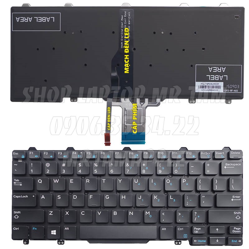 BÀN PHÍM LAPTOP DELL LATITUDE E7250 dành cho Latitude E7250 E7270 E5250 E5270, XPS 9250 (Cáp dài hơn E7270)