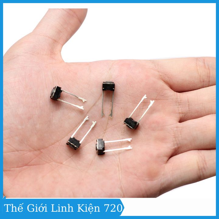 Combo 10 Nút Nhấn 2 Chân Vuông Đen 6x6x5mm - 1 Chiếc