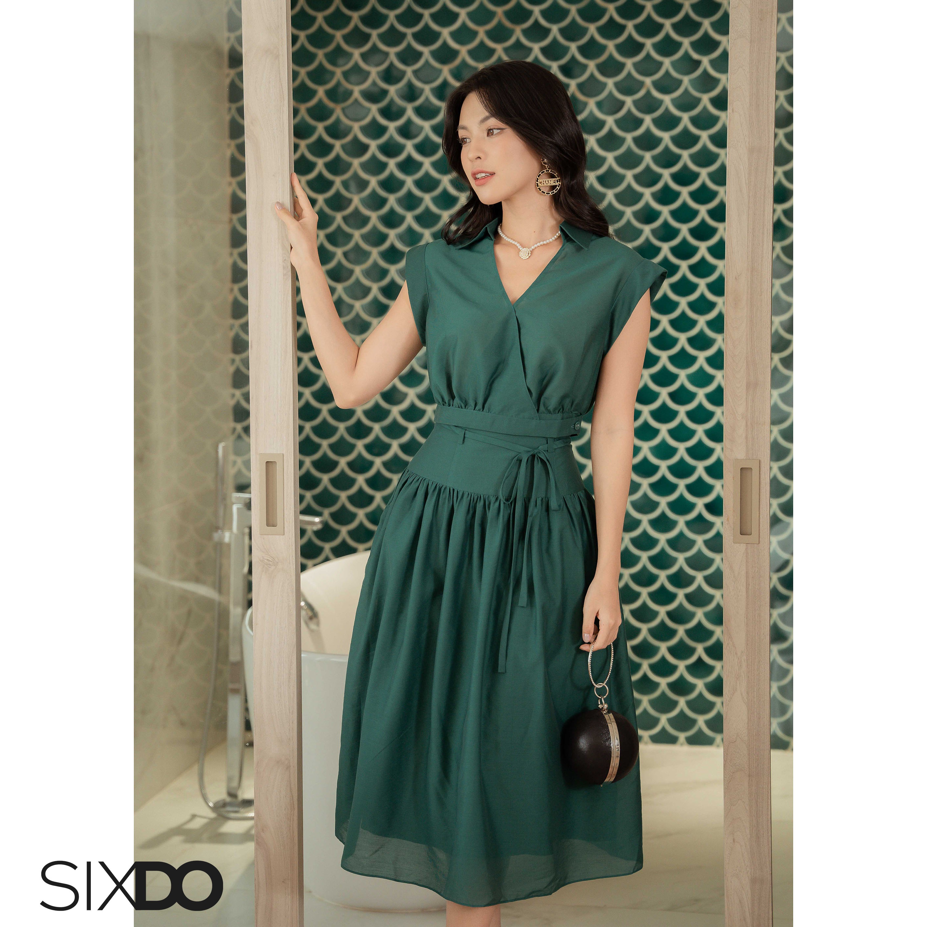 Áo voan tơ sát nách cổ tim SIXDO (Cap Sleeves Top)