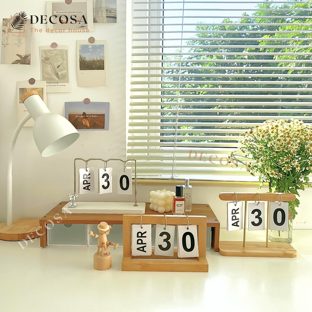 Lịch để bàn lật số 2025 phong cách Vintage DECOSA