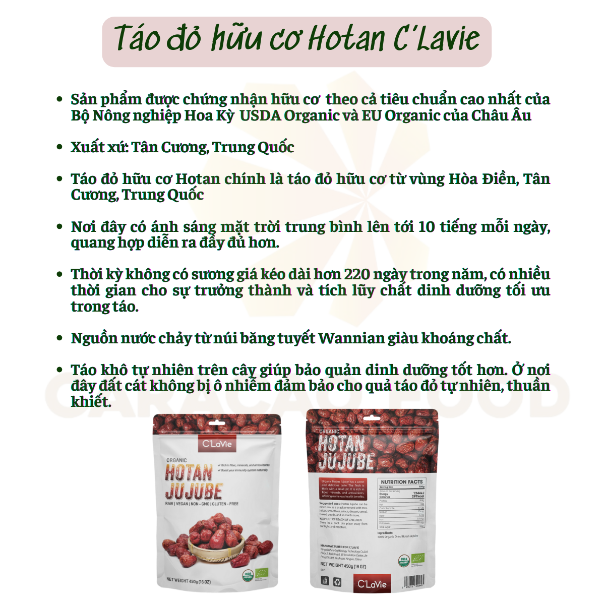 Táo đỏ hữu cơ C'LaVie 450g