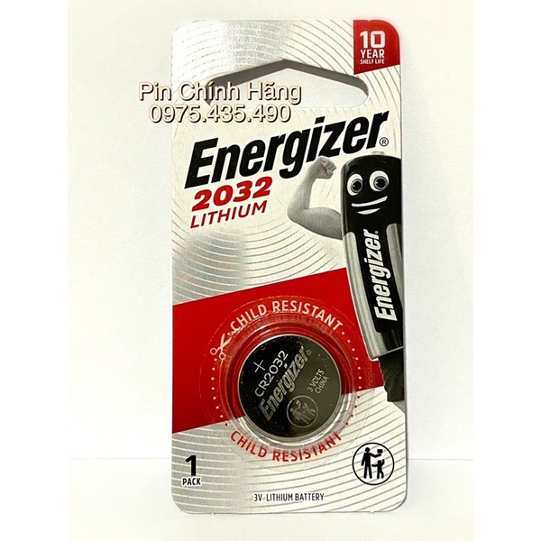 Pin cr2032 energizer lithium 3v chính hãng vỉ 1 viên