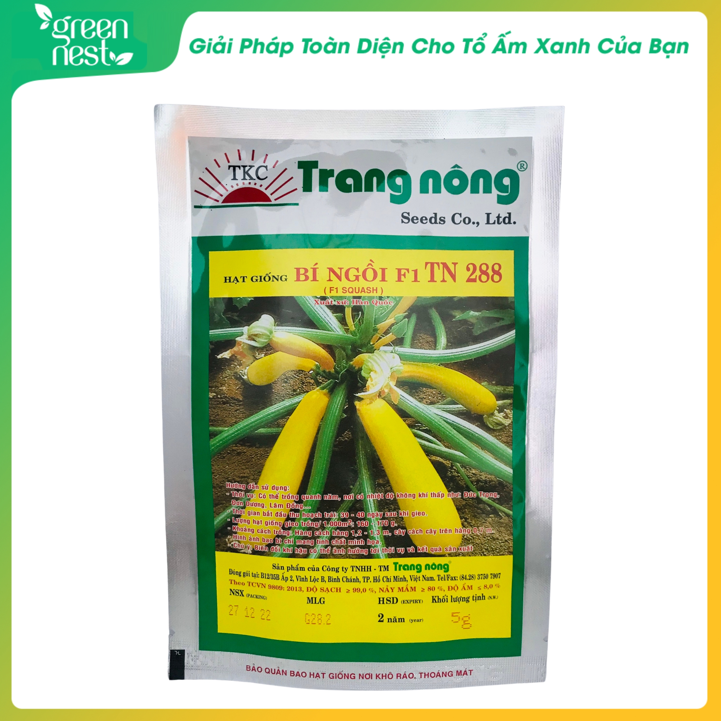 Hạt giống bí ngòi f1 tn 288 - 5g