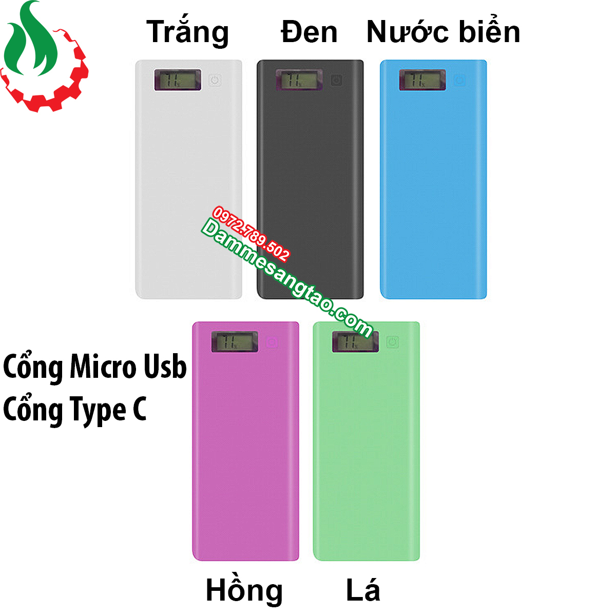 Box sạc dự phòng 8 cell 18650 LCD (Không pin)