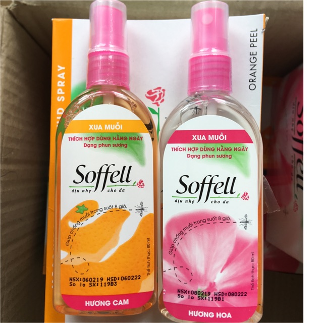Xịt chống muỗi Soffell hương cam  ( chai  80ml )