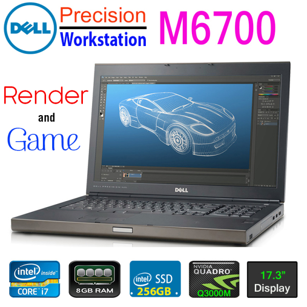 top [Trả góp 0 ]Laptop máy trạm workstation DELL Precision M6700 core i7-3720QM 8gb Ram 256gb SSD vga Quadro K3000M màn 17.3inch Full HD