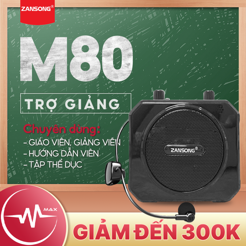 Loa Trợ Giảng Zangsong M80 Chính Hãng - Hỗ Trợ Tăng Cường Giọng Nói, Chuyên Dùng Cho Giảng Viên, Giáo Viên, HD Viên