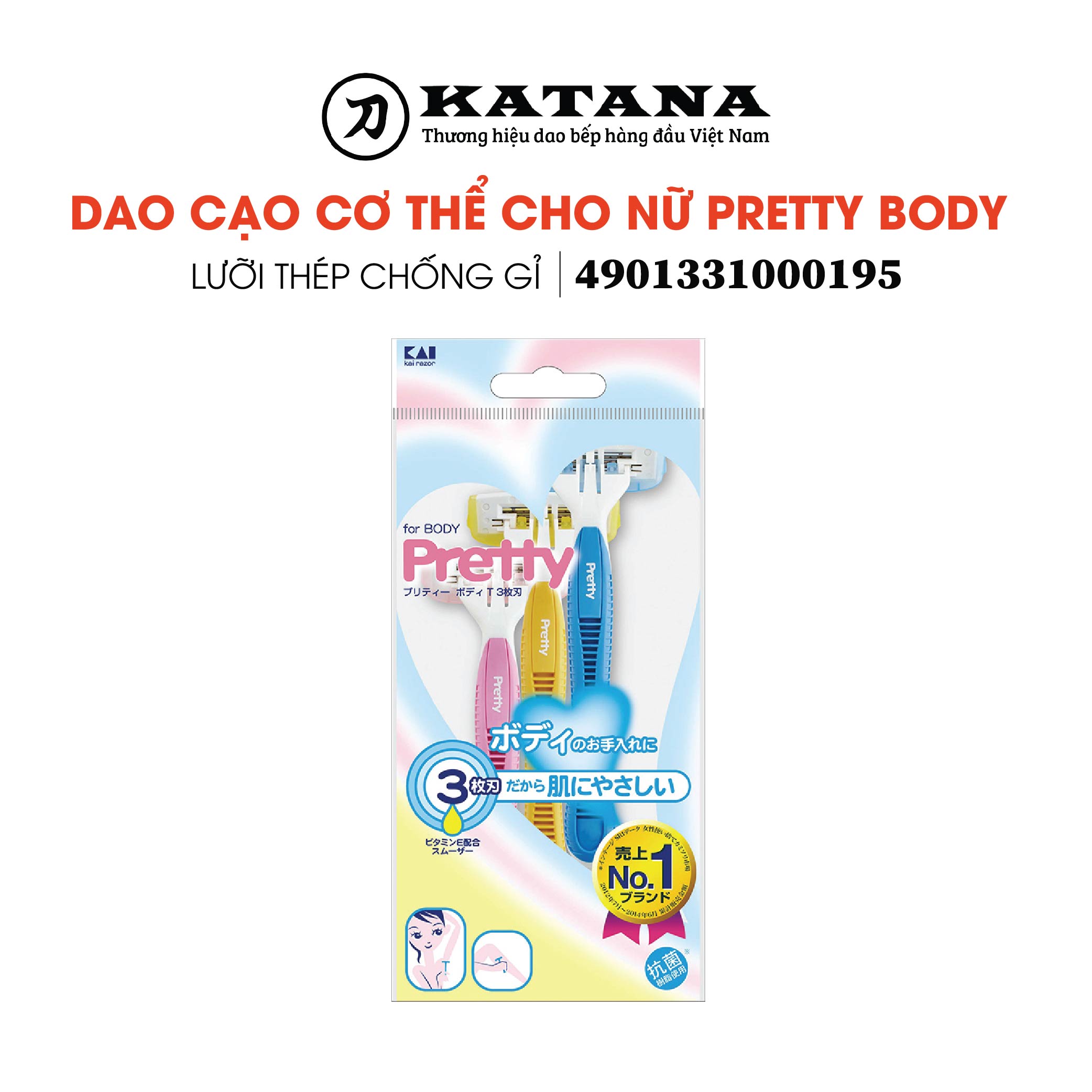 Dao cạo lông cơ thể cho nữ Pretty Body - Bộ 3 chiếc