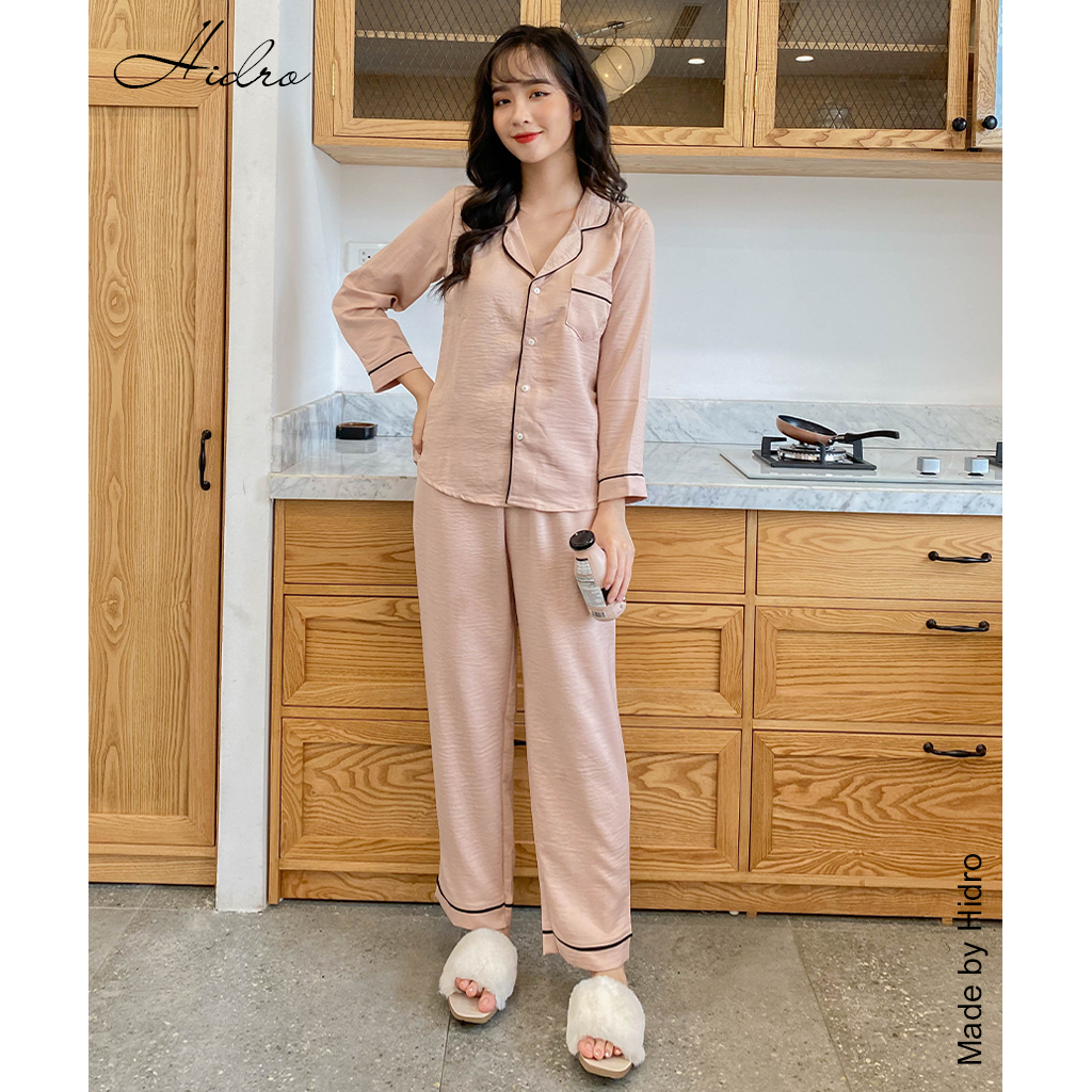 HIDRO Bộ pijama tằm trơn