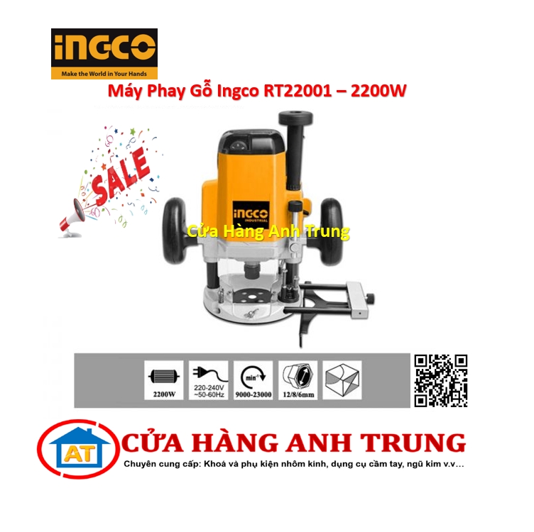 Máy Phay Gỗ Ingco RT22001 - 2200W