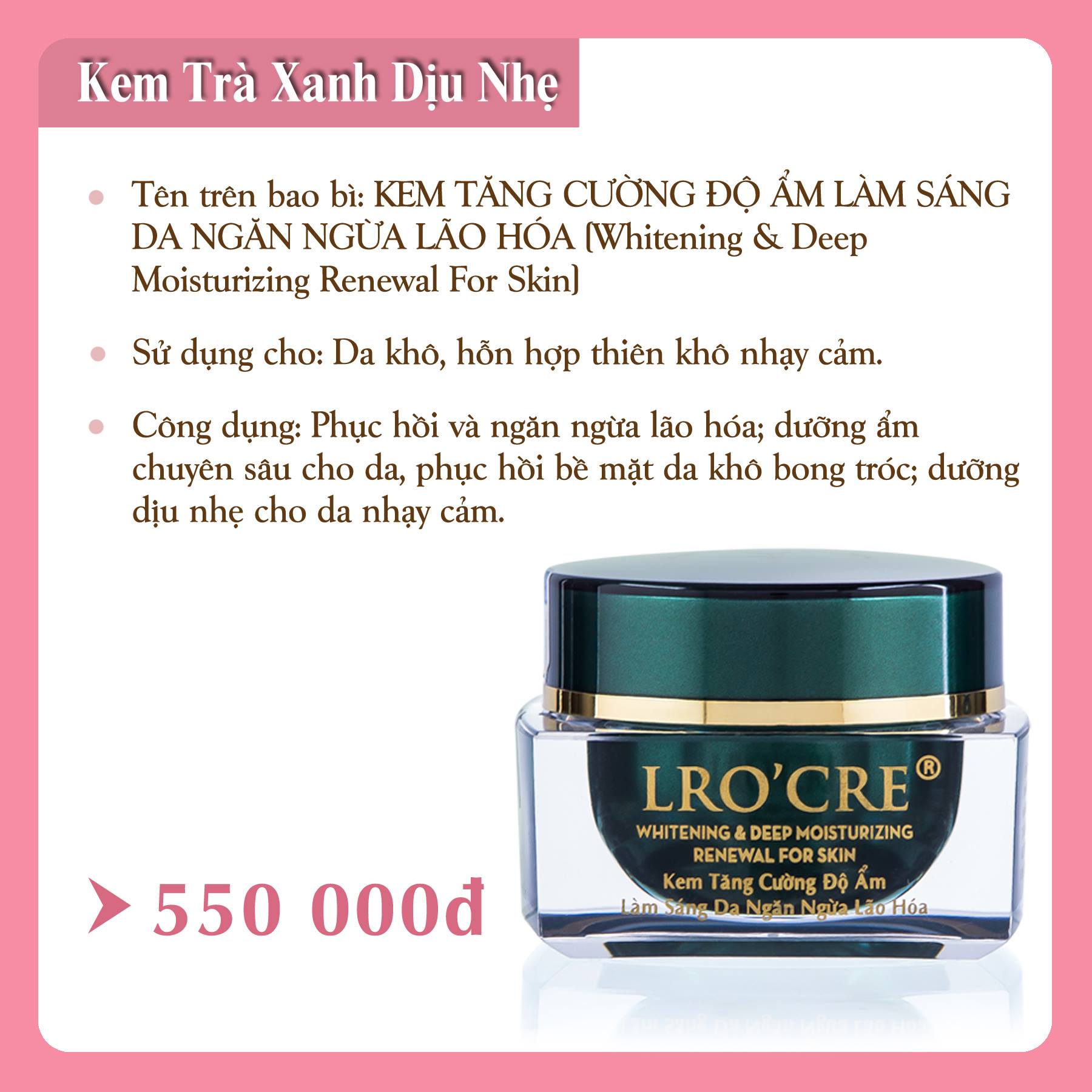 KEM FACE TRÀ XANH LRO'CRE