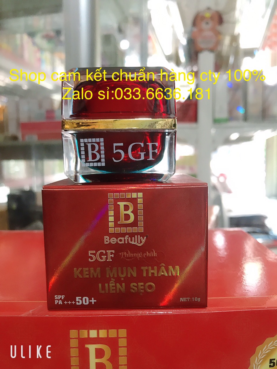 [chính hãng 100%] kem 5GF hết mụn -thâm-liền sẹo-trắng da SPF 50+ hủ 10g