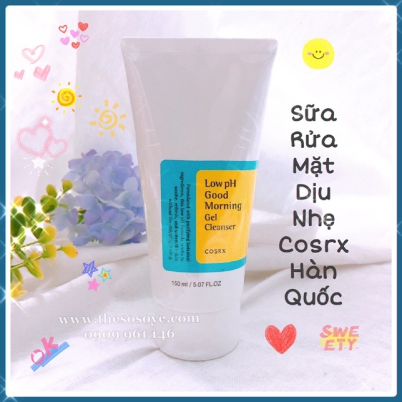 Sữa rửa mặt dịu nhẹ Cosrx Low PH Good Morning Gel Cleanser Hàn 150ml, cam kết sản phẩm đúng mô tả, chất lượng đảm bảo giá rẻ