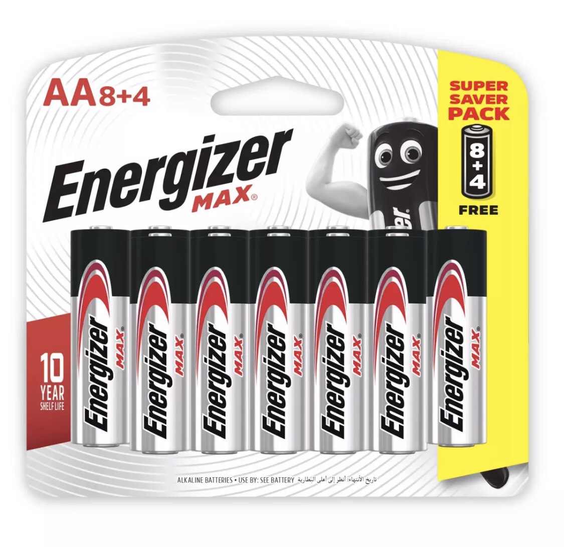 Pin Energizer Alkaline Max AA E91 8+4
