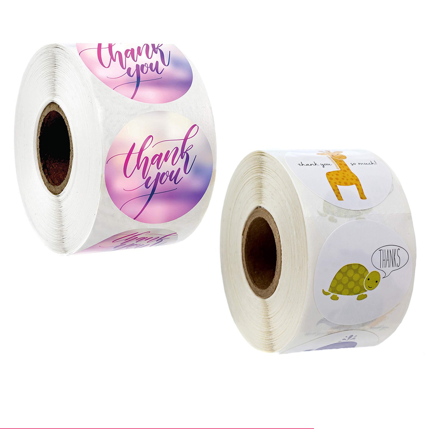 Cuộn 500 Sticker Dán Họa Tiết Thank You Nhiều Mẫu