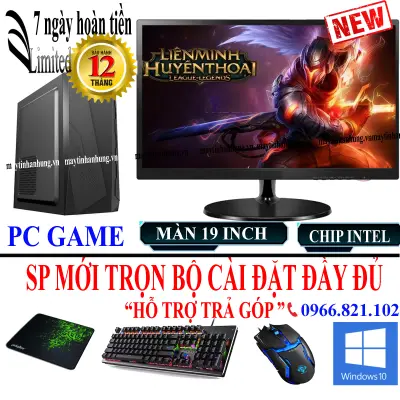 [RẺ SV] Bộ máy tính để bàn pc intel i7 chơi game CF LOL FIFA FREE FIRE PUGB MOBI game online...Màn 19 inch MỚI 100%