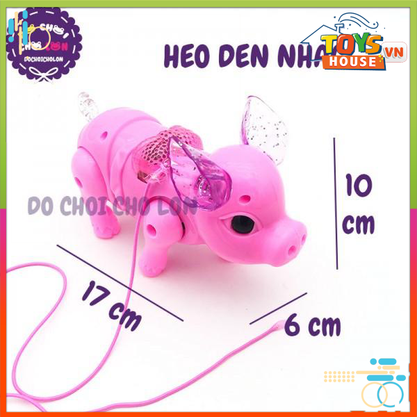 ( FREE SHIP - MUA 1 TẶNG 1 ) Đồ chơi chú HEO ( Lợn) biết đi có dây dắt ( chạy pin )