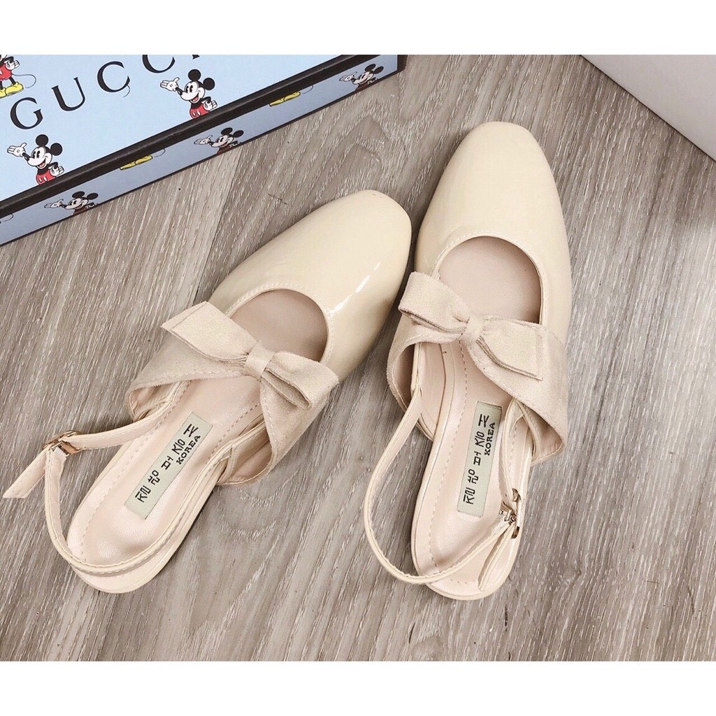 Giày búp bê phối nơ vải trước siêu xinh