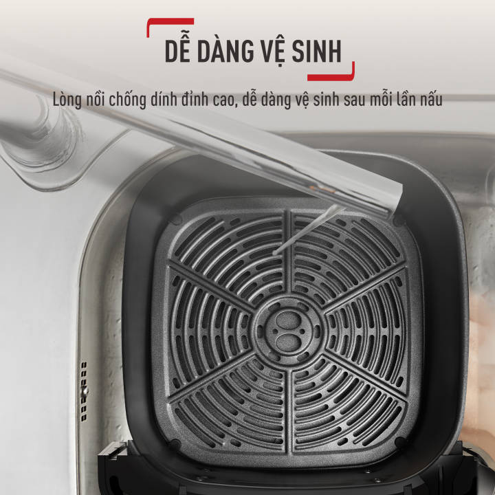 Nồi chiên không dầu điện tử Tefal EasyFry Mega Black EY8558E0 7.5L - Hình ảnh 7