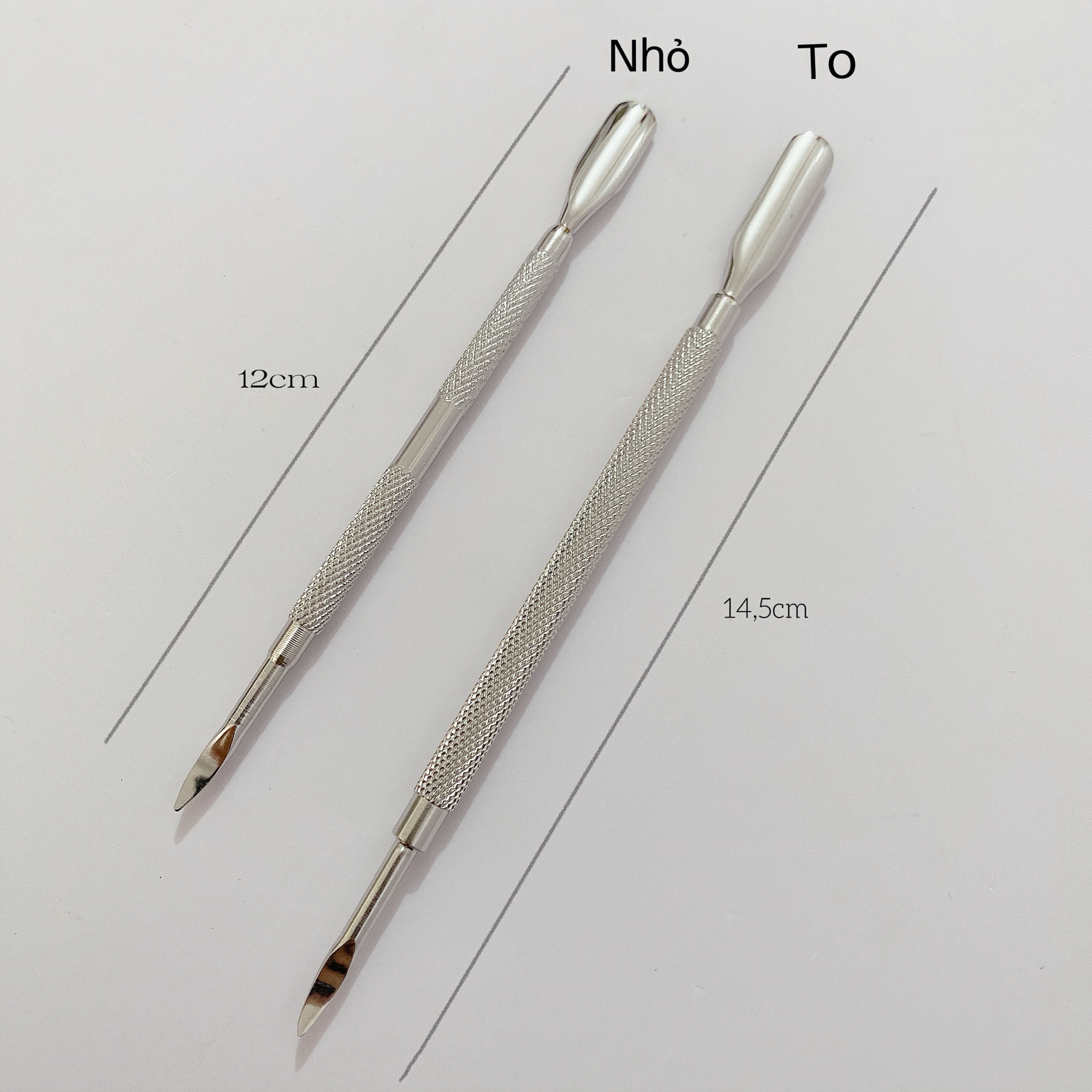 Cây đẩy da chết nail chuyên dụng - Cây sủi da inox 1 đầu đẩy da 1 đầu mũi nhọn