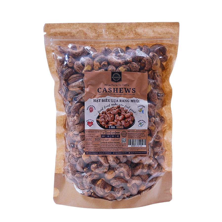 Điều Lụa Rang Muối -SALTED SKIN CASHEW The Nuts Valley