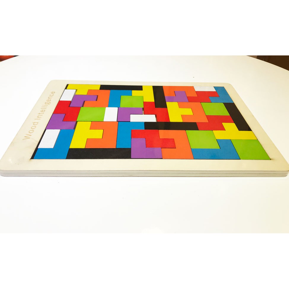 Bộ xếp gạch nhỏ | Puzzle wooden toy, đồ chơi gỗ trí tuệ cho bé