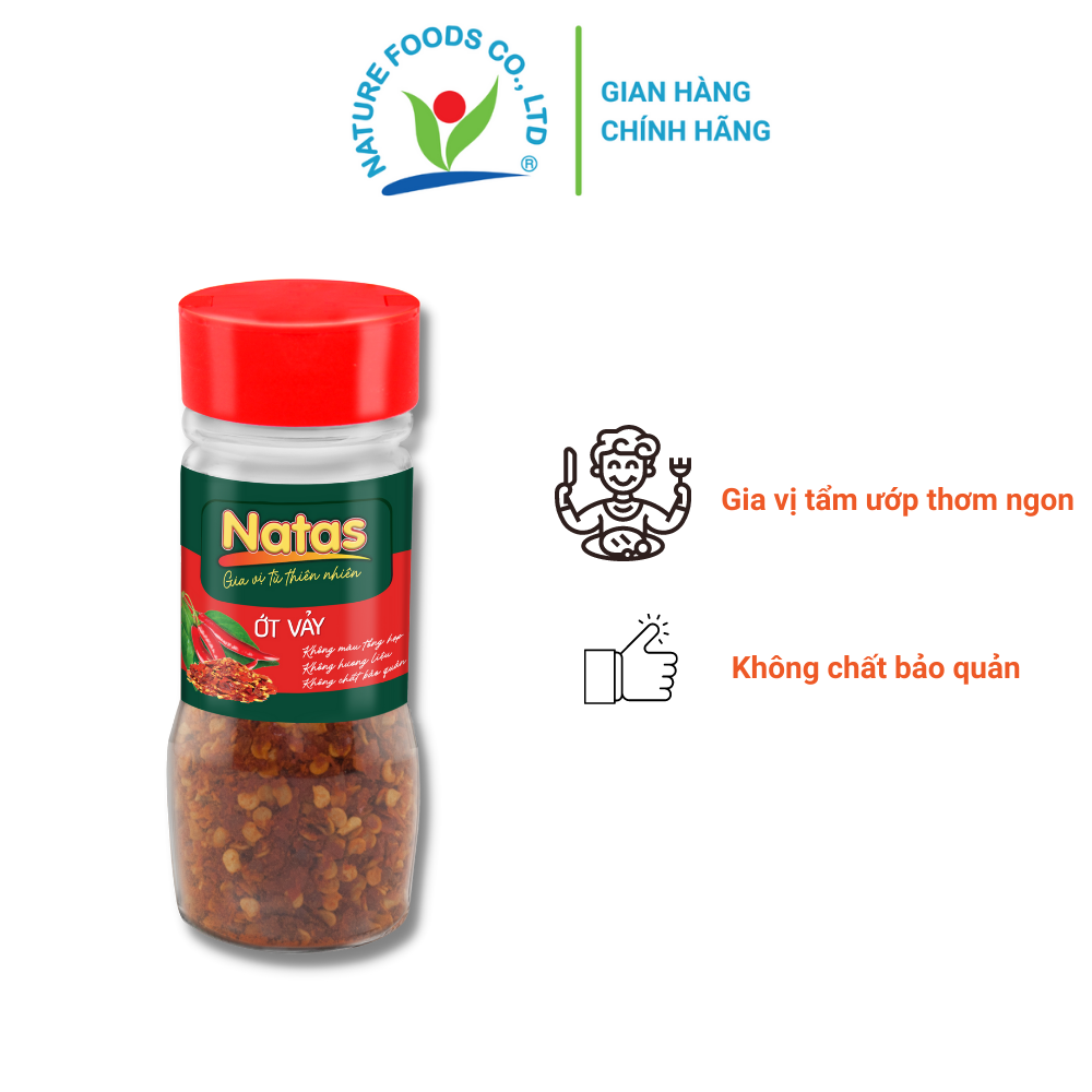ỚT VẢY NATAS gia vị tiện dụng (hũ 50g)
