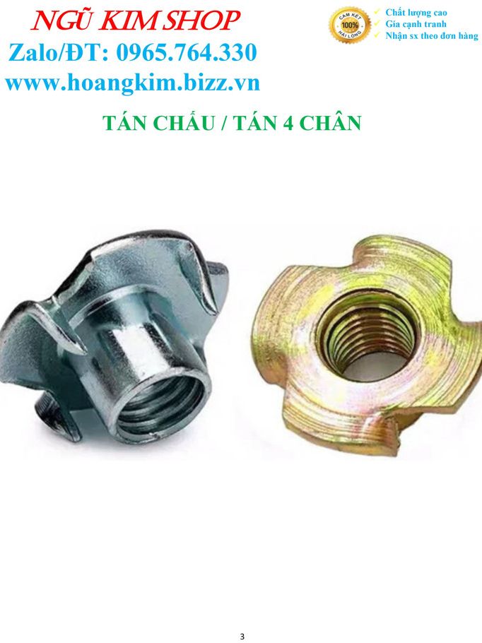 TÁN CHẤU _ TÁN 4 CHÂN M4, M5, M6, M8