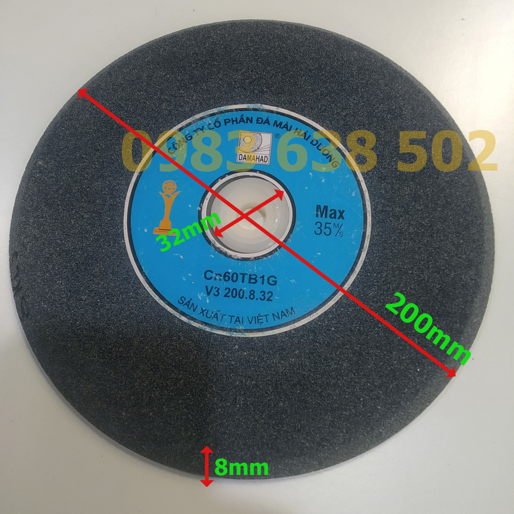 saw blade sharpening stone 200*8*32 with 200mm diameter 32mm hole and 8mm thickness