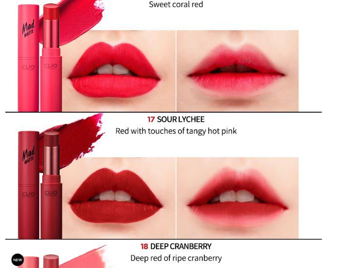 Son Thỏi Clio Mad Matte Lip 017 Sour Lychee