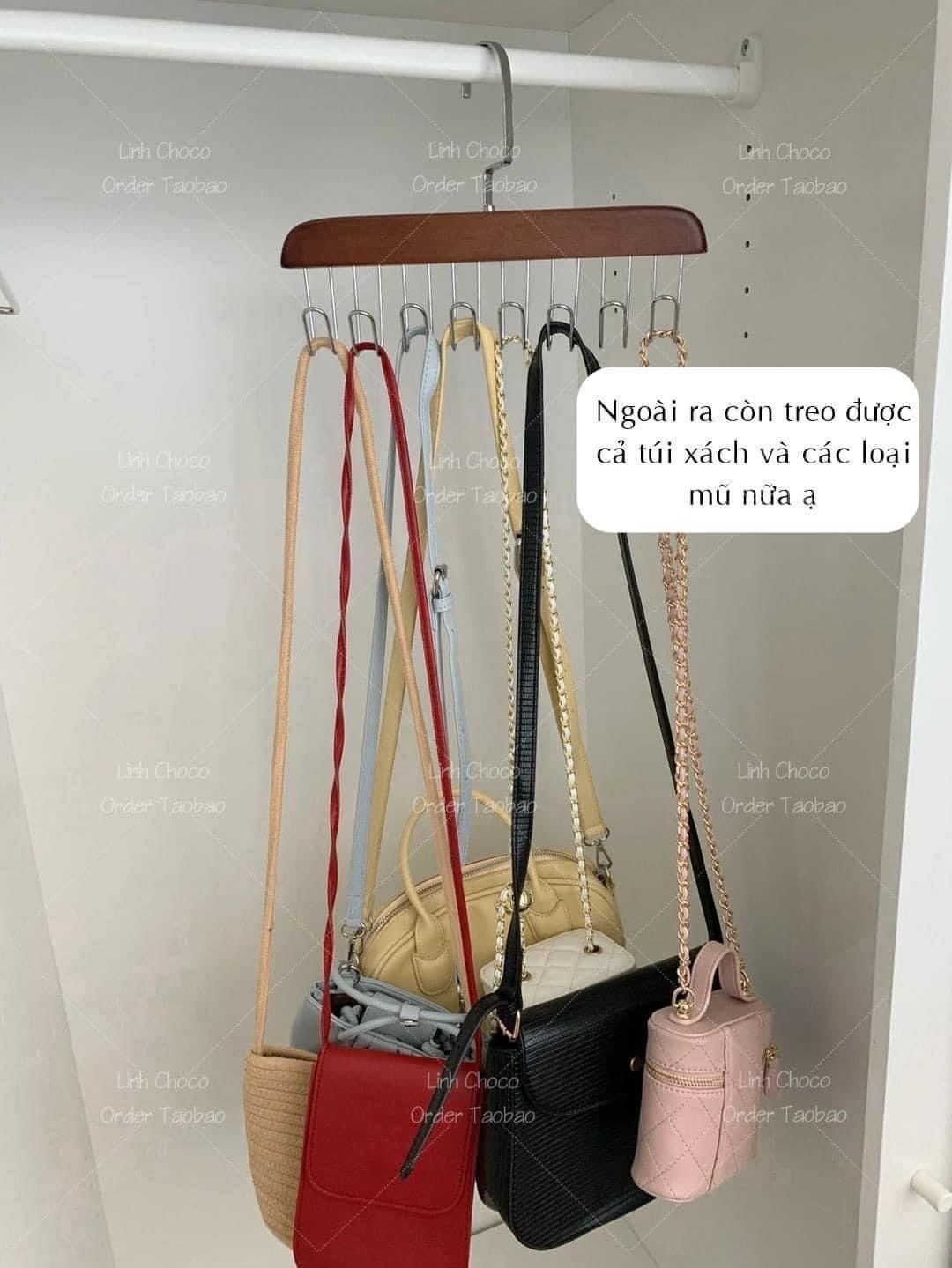 Móc gỗ treo cà vạt thắt lưng đa năng