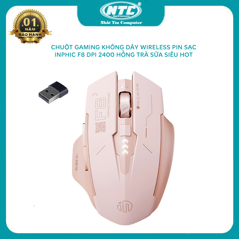 Ultra hot pink milk tea 2400 F8 DPI wireless gaming mouse 6d wireless gaming mouse-slim click version best Credit computer