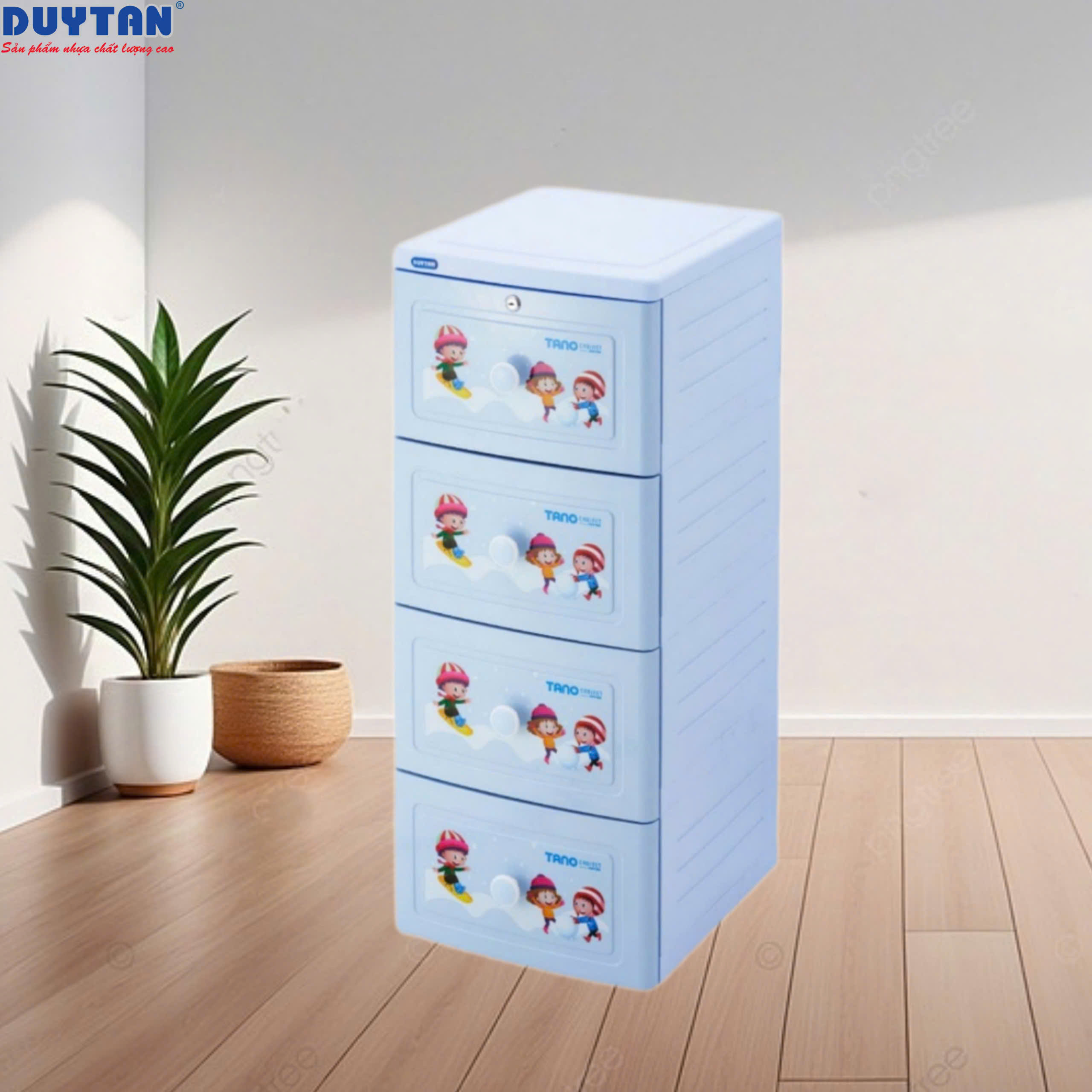 [HCM]Tủ nhựa duy tân TANO 4 Tầng , Có Bánh Xe Di Chuyển Tiện Lợi