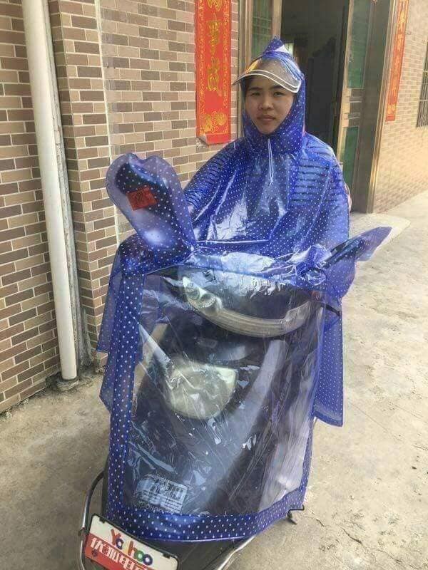 Áo mưa chấm bi 1 đầu