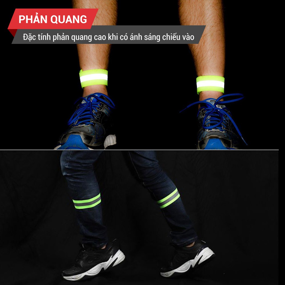 Cặp Đai Phản Quang Đeo Tay Chân ⚡Ảnh Thật⚡ Phản Quang Cực Sáng