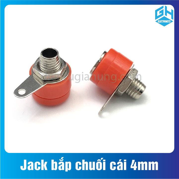 COMBO 2 cặp Jack bắp chuối cái 4mm đen đỏ(2 cái đen + 2 cái đỏ)