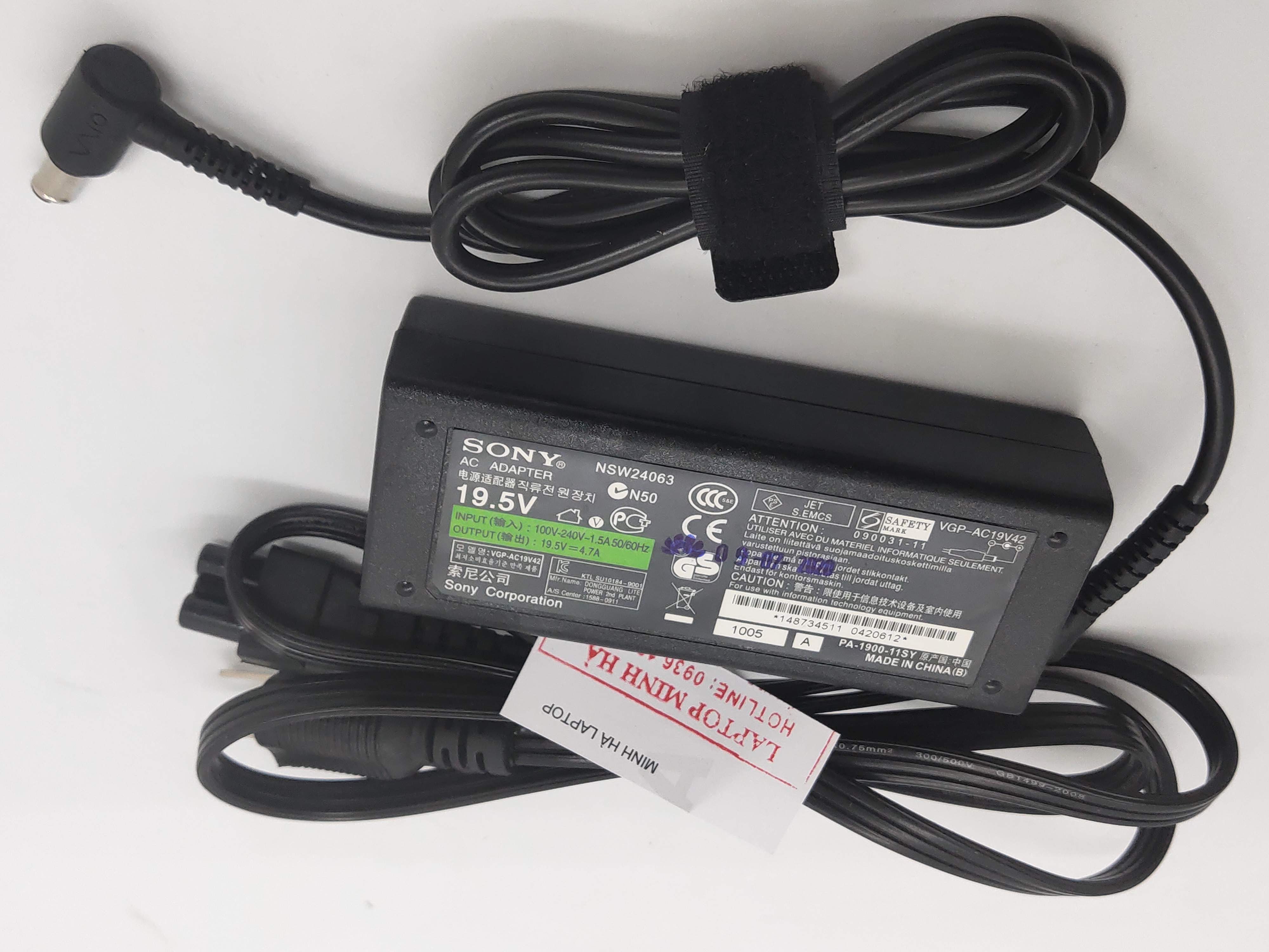 Sạc laptop Sony VAIO 19.5v-4.7A ZIN