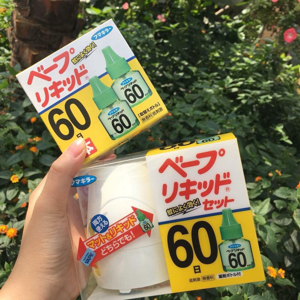 Set Tinh Dầu Đuổi Muỗi Vape 60 Ngày Nhật Bản