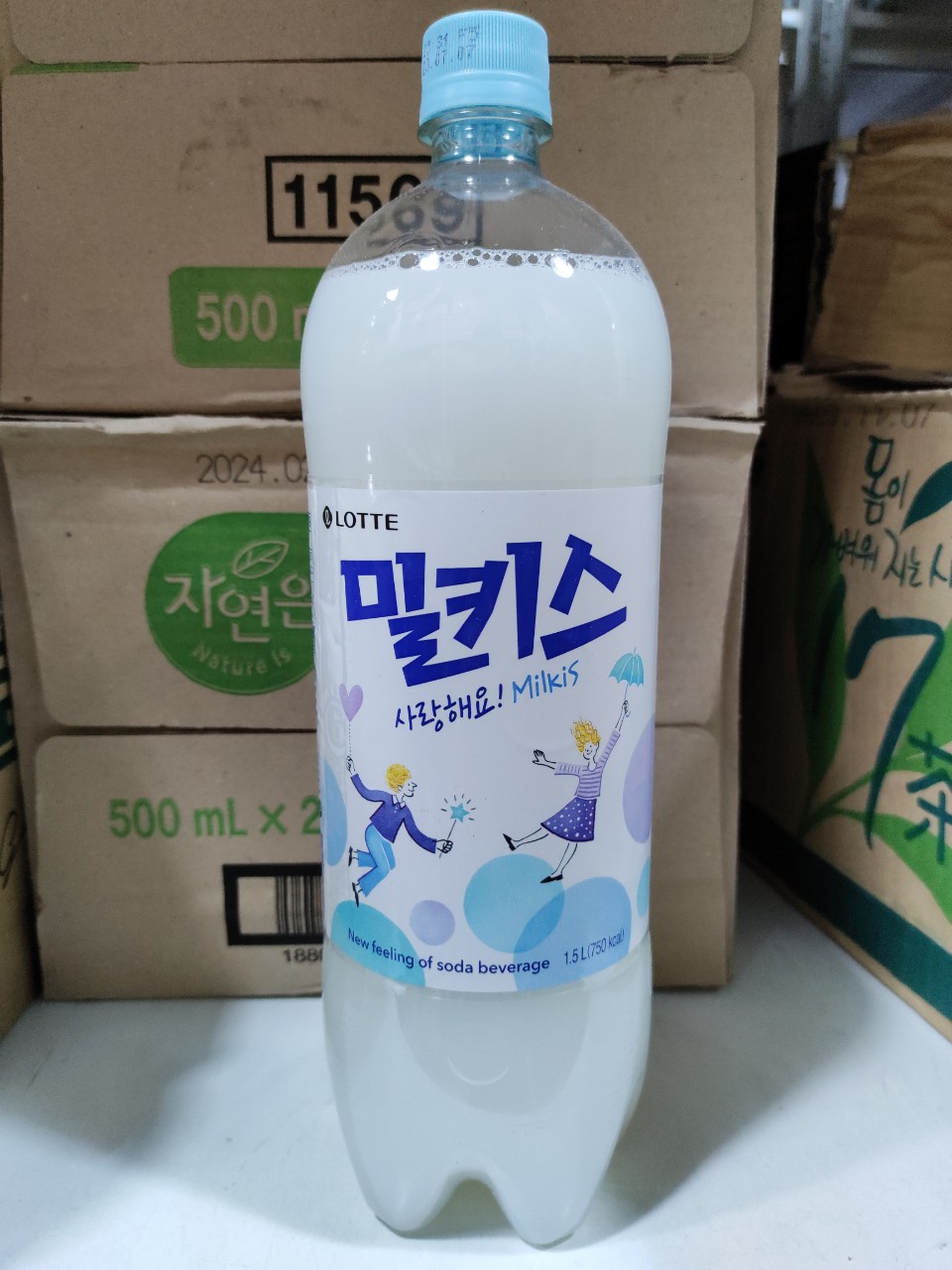 Nước soda hàn quốc vị sữa lotte milkis 1.5l - 밀키스
