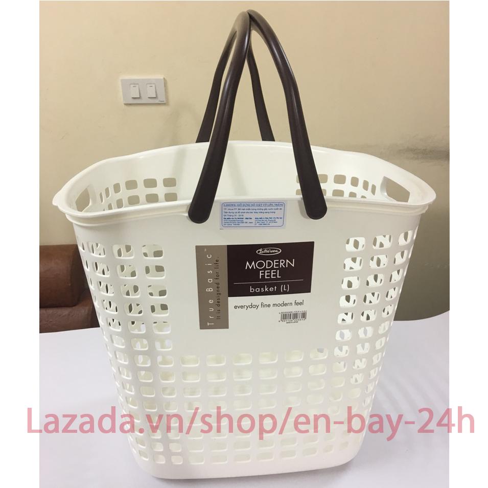 Giỏ đựng đồ giặt Lustroware Nhật Bản cỡ lớn L-5033WB (made in Japan) Hàng chính hãng