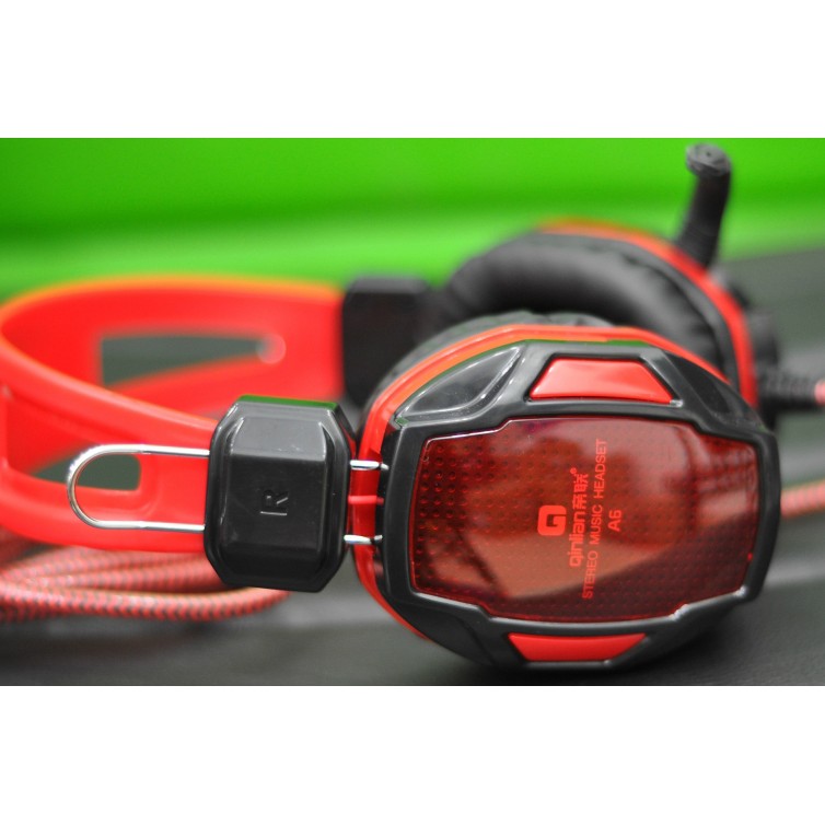 [HCM](COMBO 2 CÁI) Tai nghe Qinlian A6 gaming (Đen đỏ)