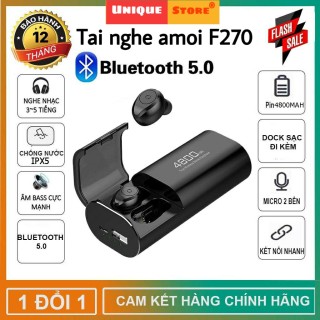 Tai nghe Bluetooth AMOI F270 Nút Bấm kiêm pin sạc sự phòng 4800mAh thumbnail