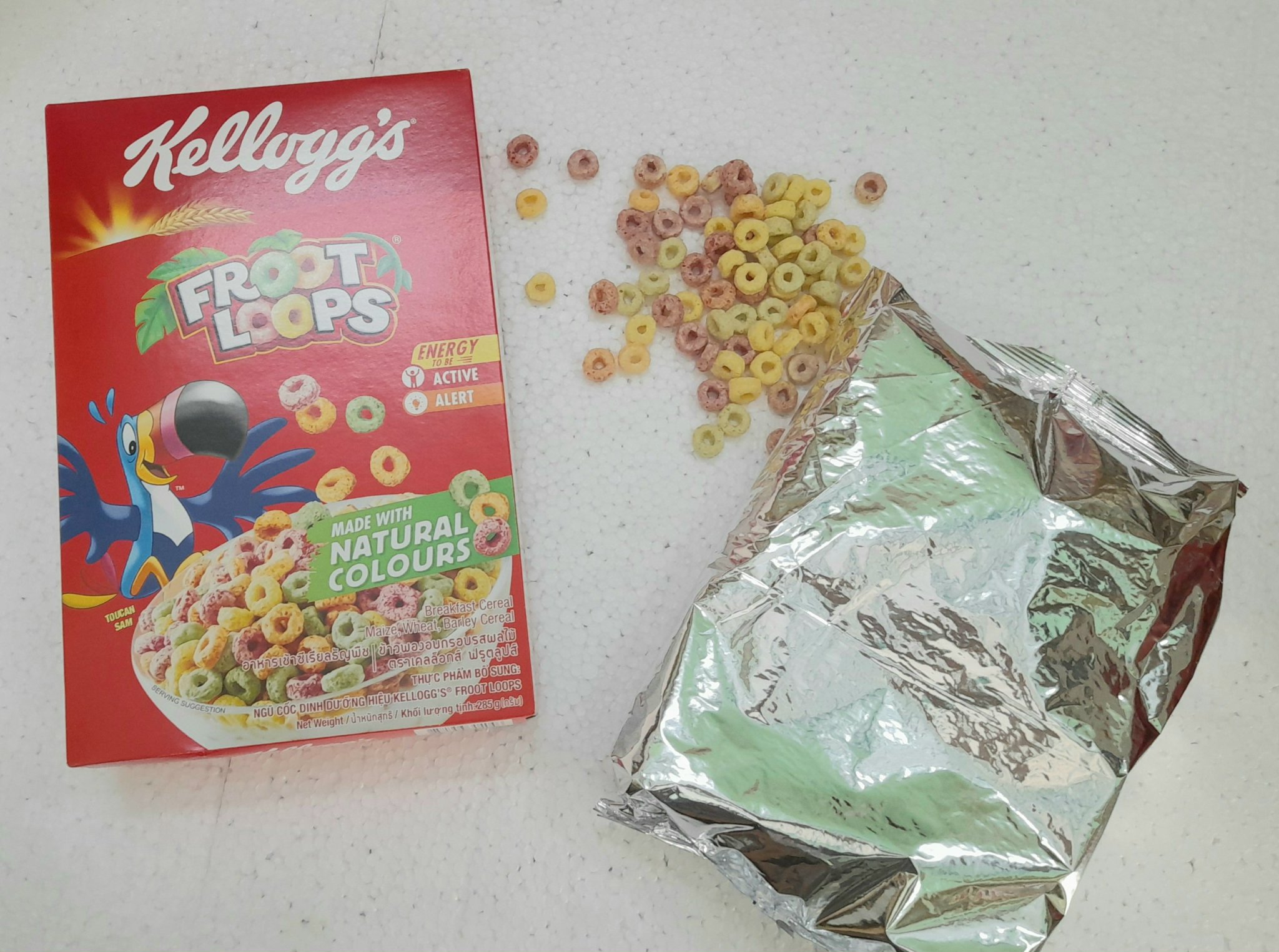 Ngũ cốc ăn sáng Kellogg's Froot Loops 285g hương vị trái cây bánh dinh dưỡng dùng cho bé ăn sáng