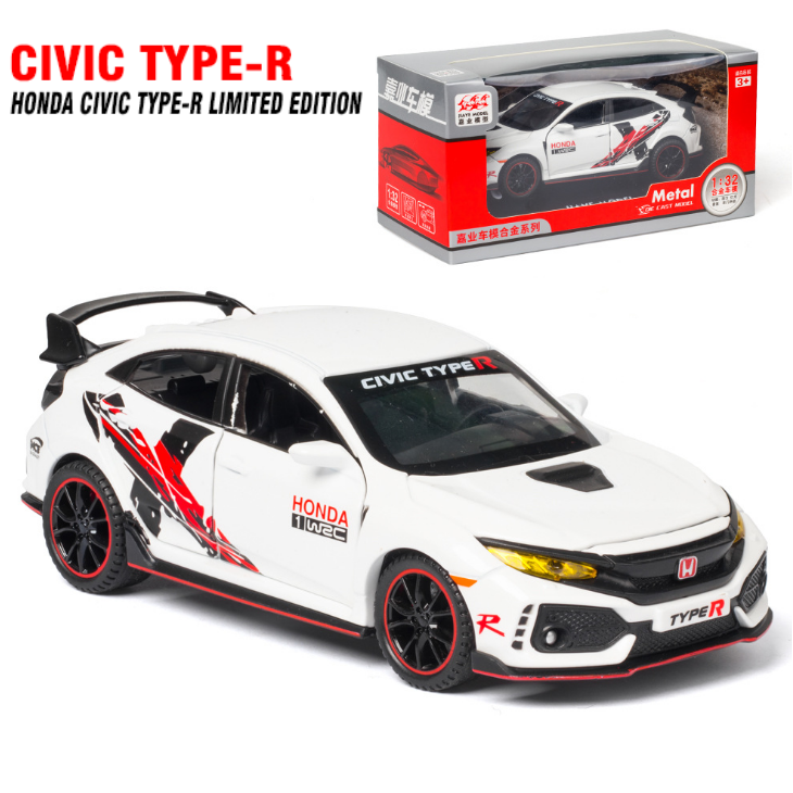 Xe mô hình ô tô civic Type R limited Edition 1:32 có đèn và âm thanh xe chạy cót