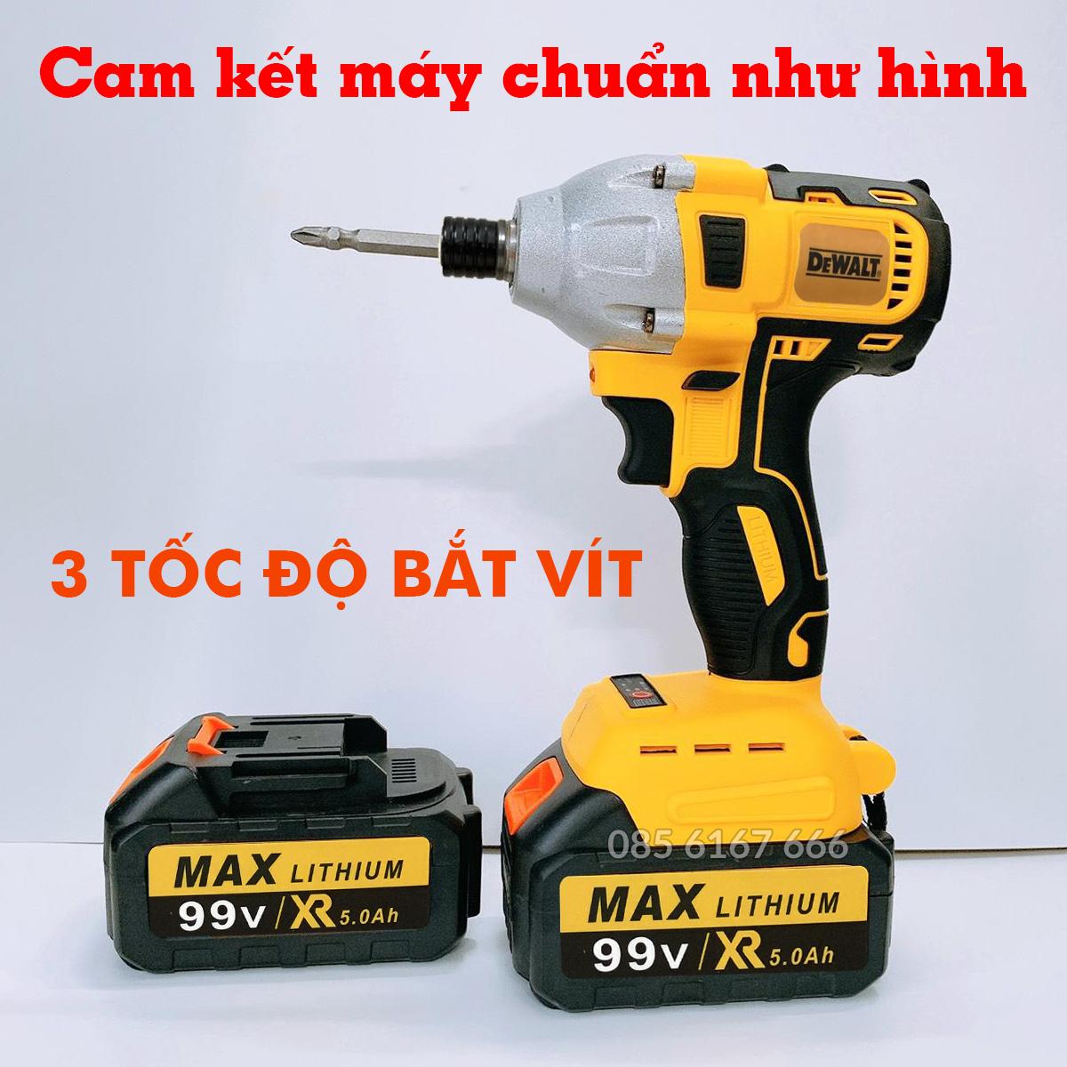 Máy chuyên bắt vít - Máy bắn vít - bắn tôn - khoan DEWAT 99V - BTW88SS - 100% Lõi Đồng - Pin 10 cell - 3 cấp độ bắt vít