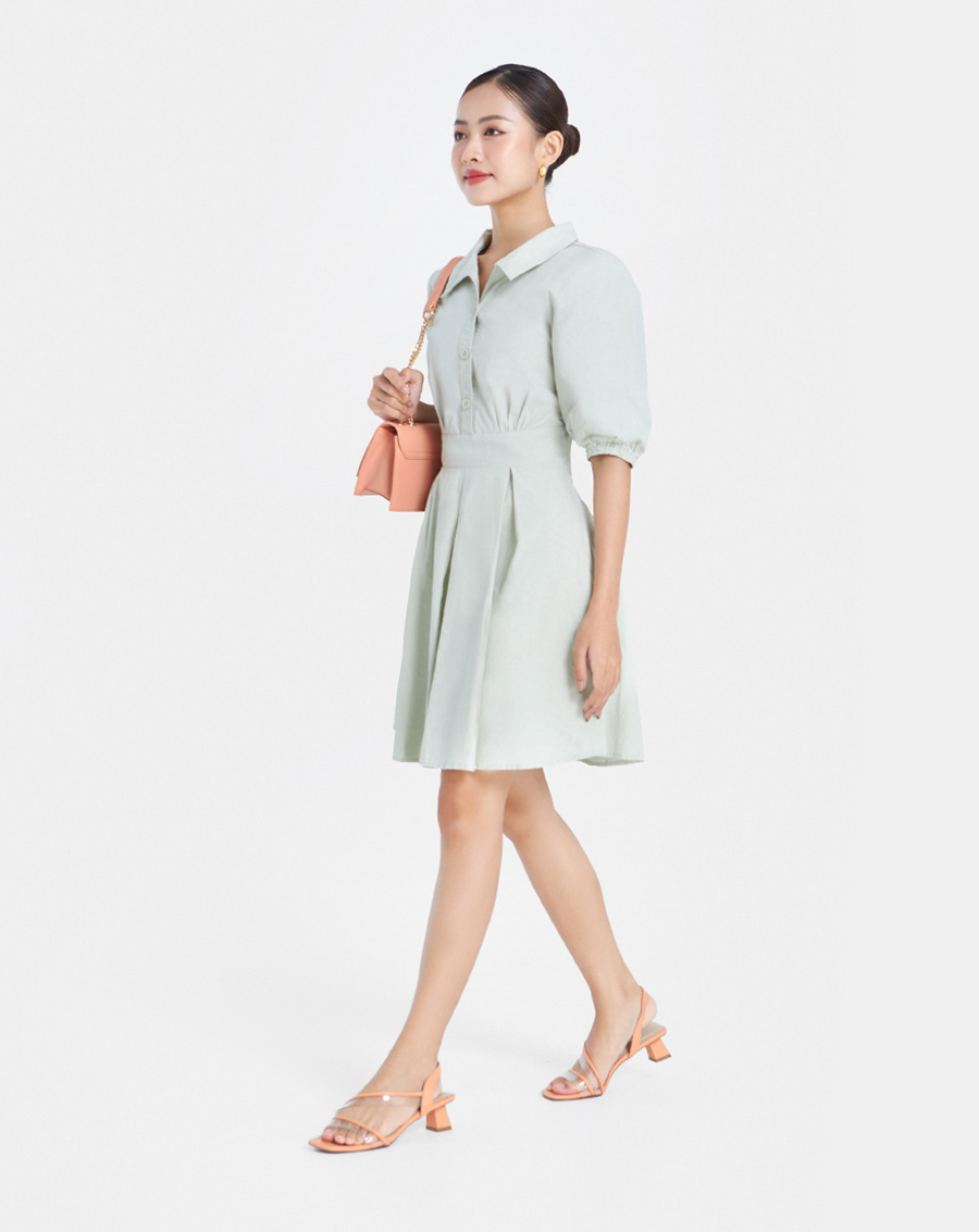Đầm Hạ Eo Nữ Thời Trang JUNO Kiểu Dáng Xếp Li JNDLU025