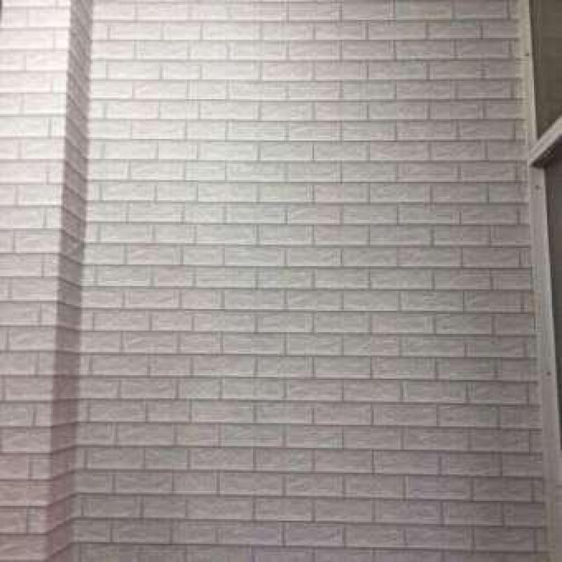Cuộn 10M decal giấy dán tường (có sẵn keo) - GẠCH 3D XÁM TRẮNG